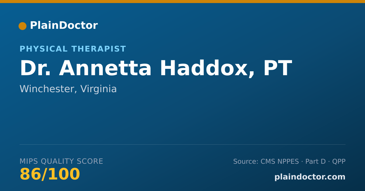 Shareable card for Annetta Haddox, PT - Physical Therapist, Winchester, VA