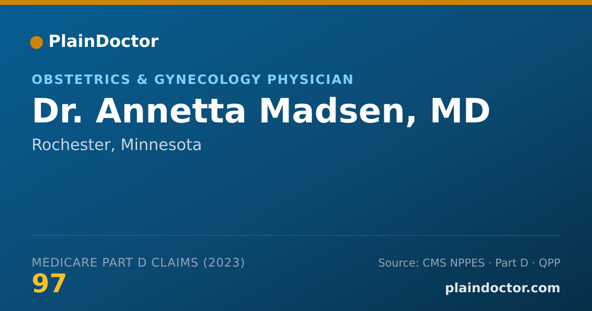 Shareable card for Annetta Madsen, MD - Obstetrics & Gynecology Physician, Rochester, MN