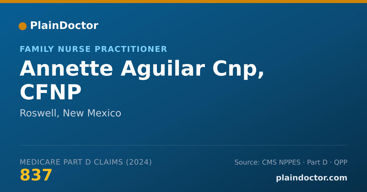 Shareable card for Annette Aguilar Cnp, CFNP - Family Nurse Practitioner, Roswell, NM