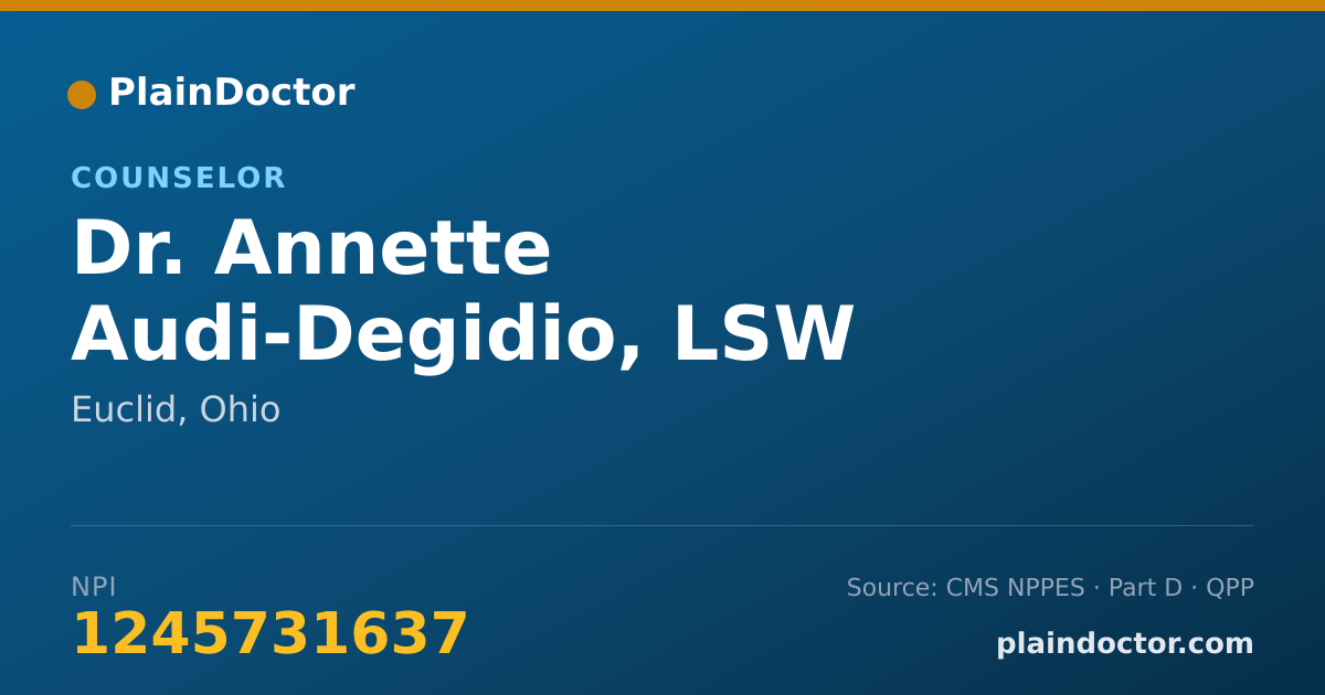 Shareable card for Annette Audi-Degidio, LSW - Counselor, Euclid, OH