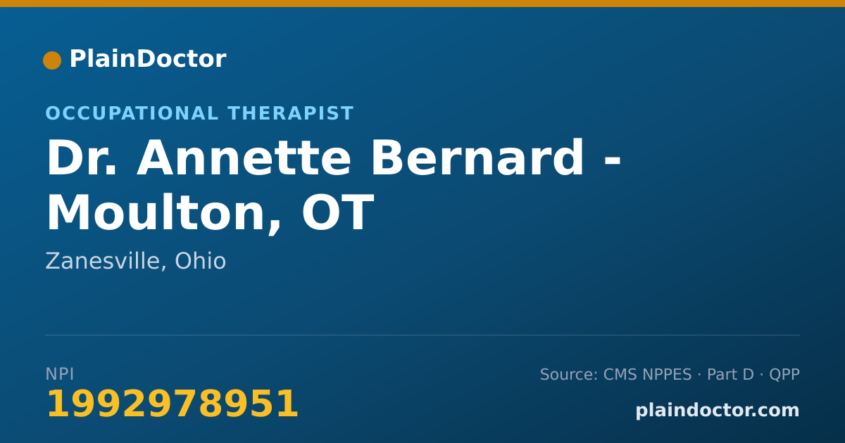 Shareable card for Annette Bernard - Moulton, OT - Occupational Therapist, Zanesville, OH