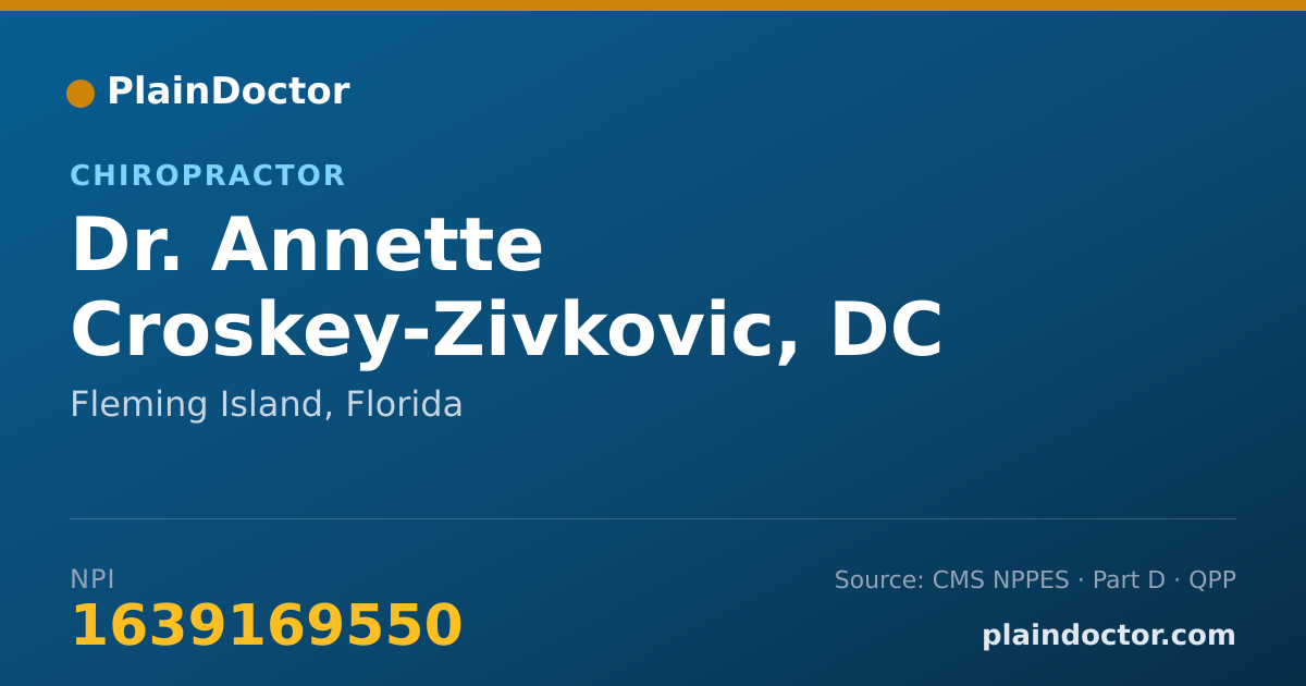 Shareable card for Annette Croskey-Zivkovic, DC - Chiropractor, Fleming Island, FL