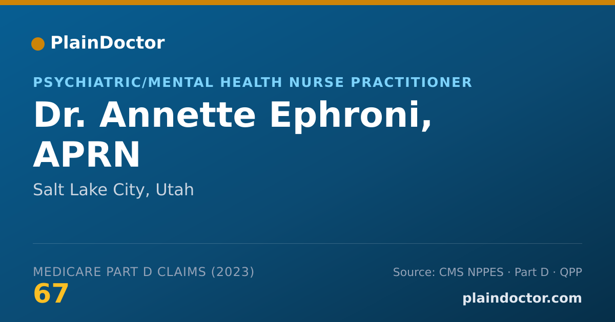 Shareable card for Annette Ephroni, APRN - Psychiatric/Mental Health Nurse Practitioner, Salt Lake City, UT