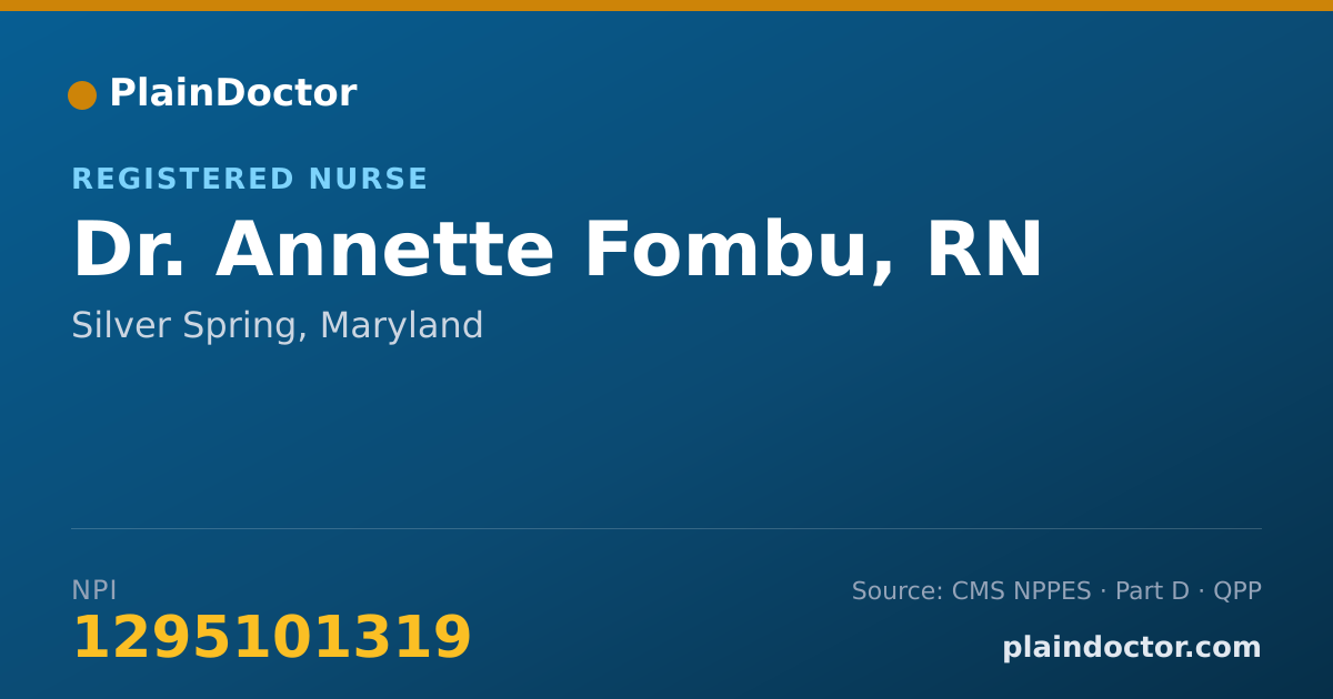 Shareable card for Annette Fombu, RN - Registered Nurse, Silver Spring, MD