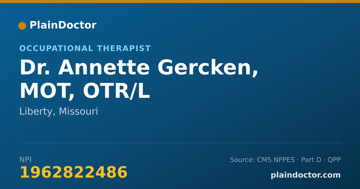 Shareable card for Annette Gercken, MOT, OTR/L - Occupational Therapist, Liberty, MO