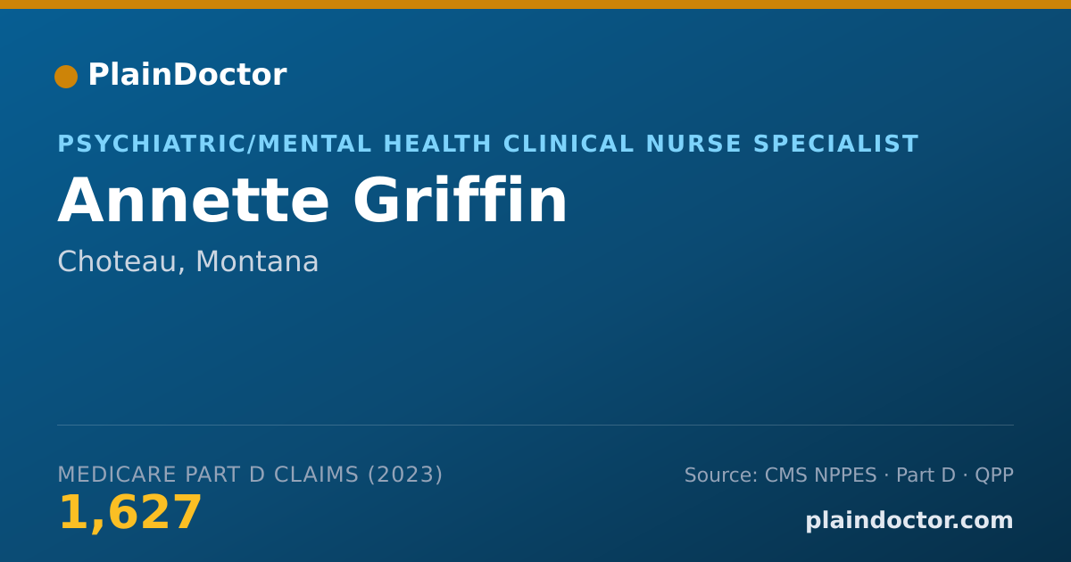 Shareable card for Annette Griffin - Psychiatric/Mental Health Clinical Nurse Specialist, Choteau, MT