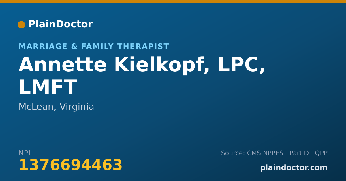 Shareable card for Annette Kielkopf, LPC, LMFT - Marriage & Family Therapist, McLean, VA
