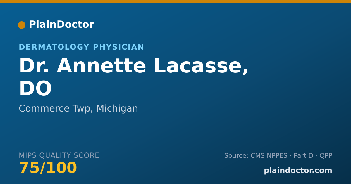 Shareable card for Annette Lacasse, DO - Dermatology Physician, Commerce Twp, MI
