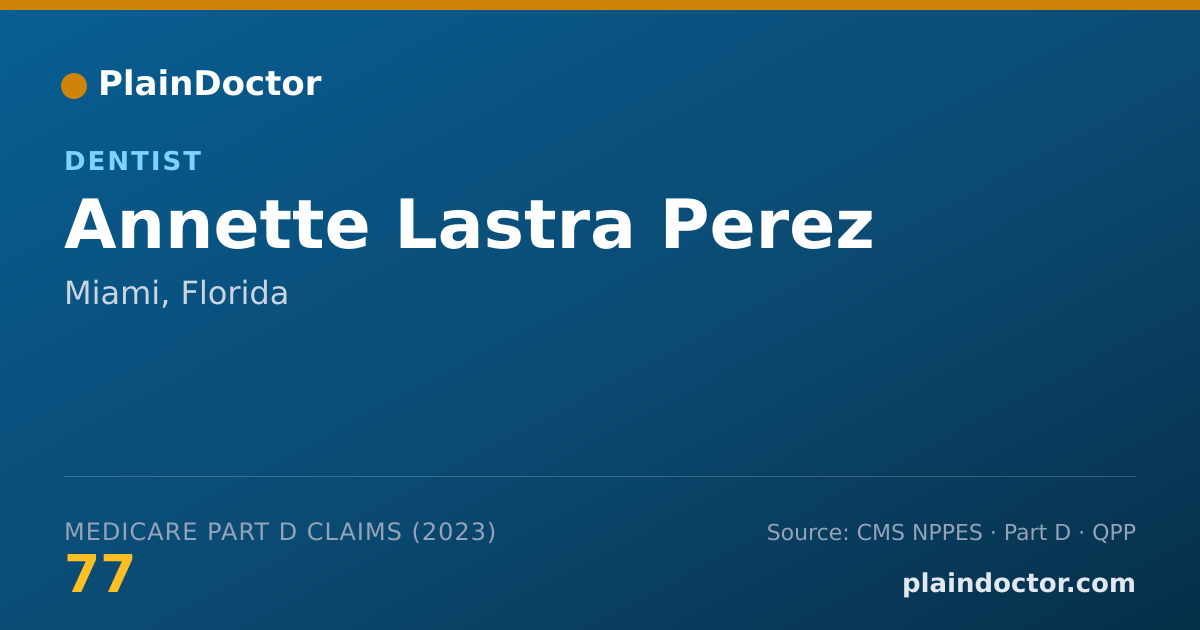 Shareable card for Annette Lastra Perez - Dentist, Miami, FL
