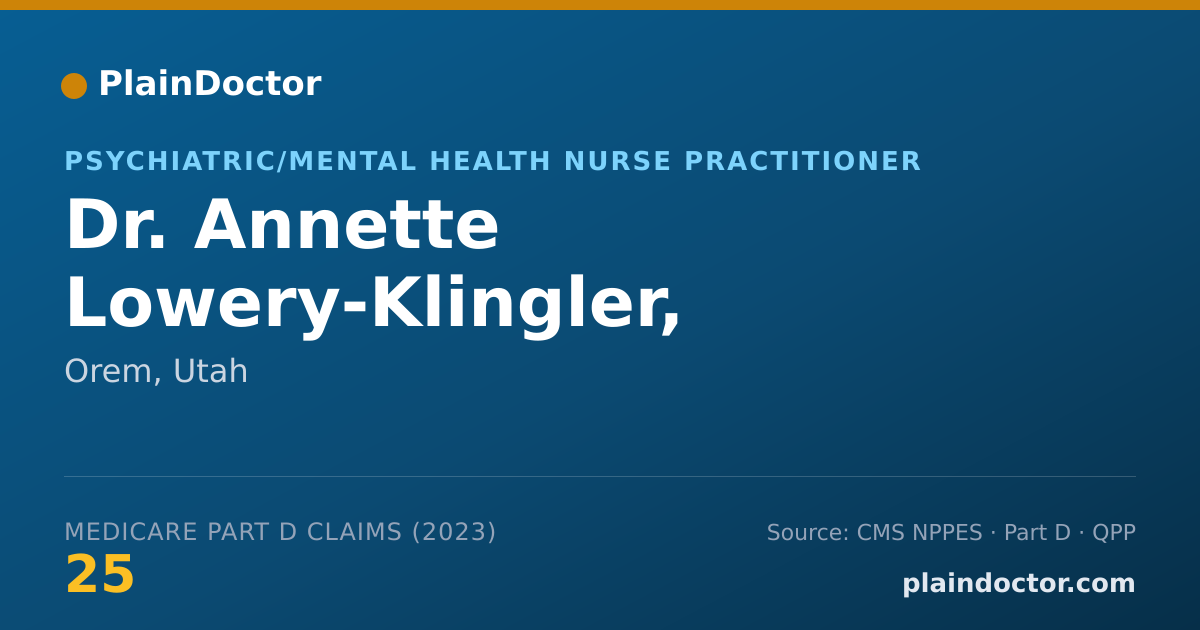Shareable card for Annette Lowery-Klingler, PMHNP-BC - Psychiatric/Mental Health Nurse Practitioner, Orem, UT