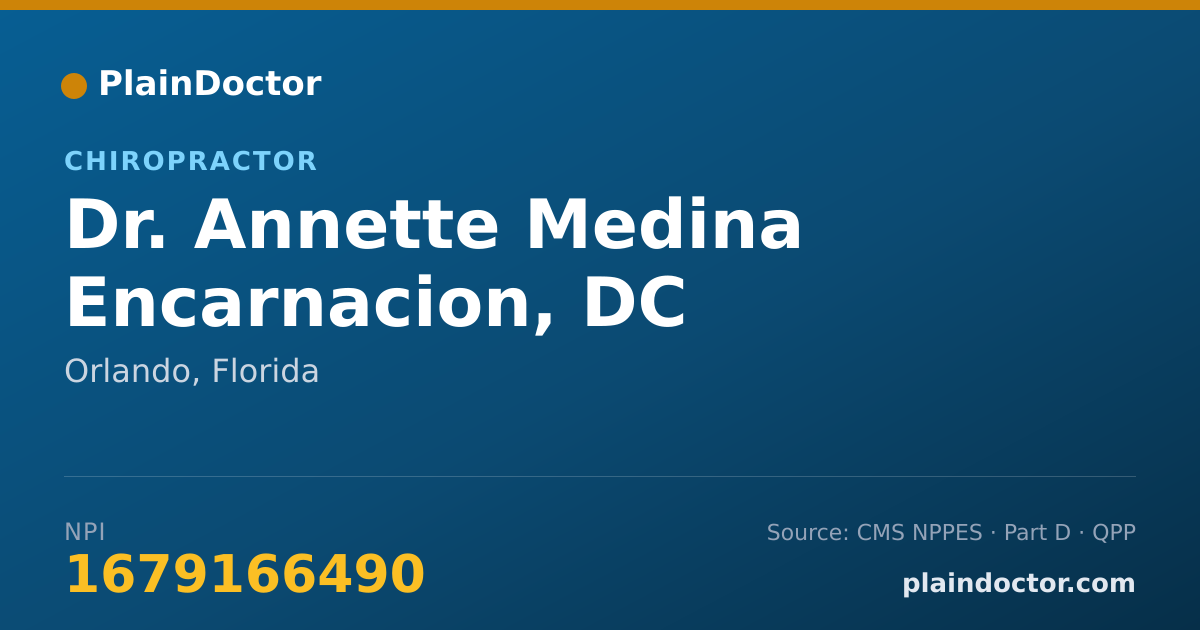 Shareable card for Annette Medina Encarnacion, DC - Chiropractor, Orlando, FL