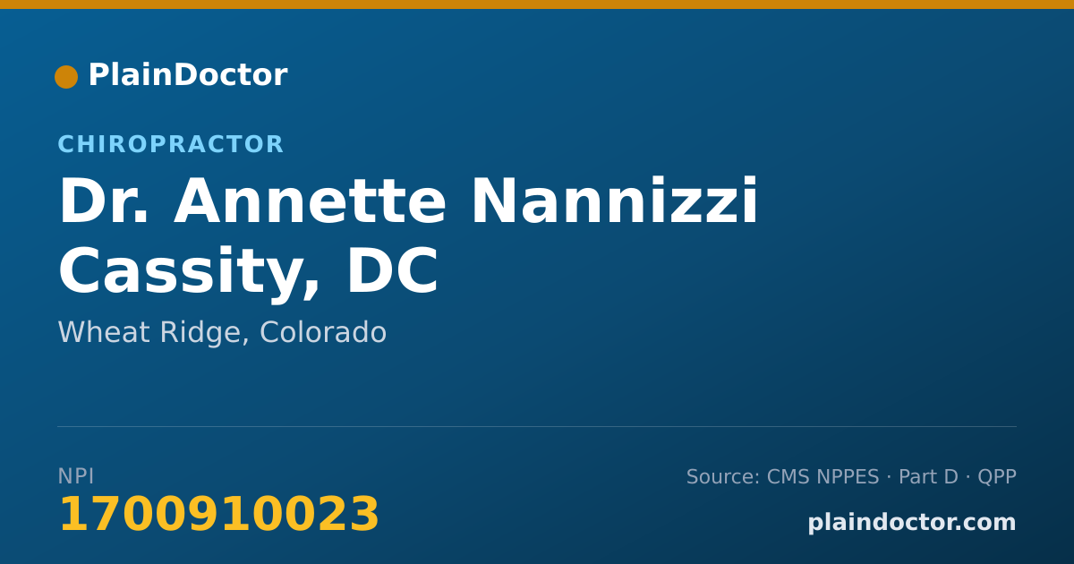 Shareable card for Annette Nannizzi Cassity, DC - Chiropractor, Wheat Ridge, CO