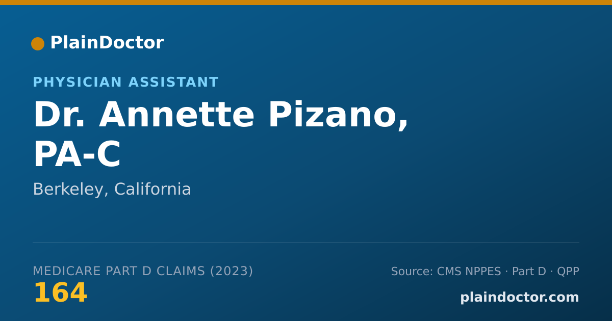 Shareable card for Annette Pizano, PA-C - Physician Assistant, Berkeley, CA