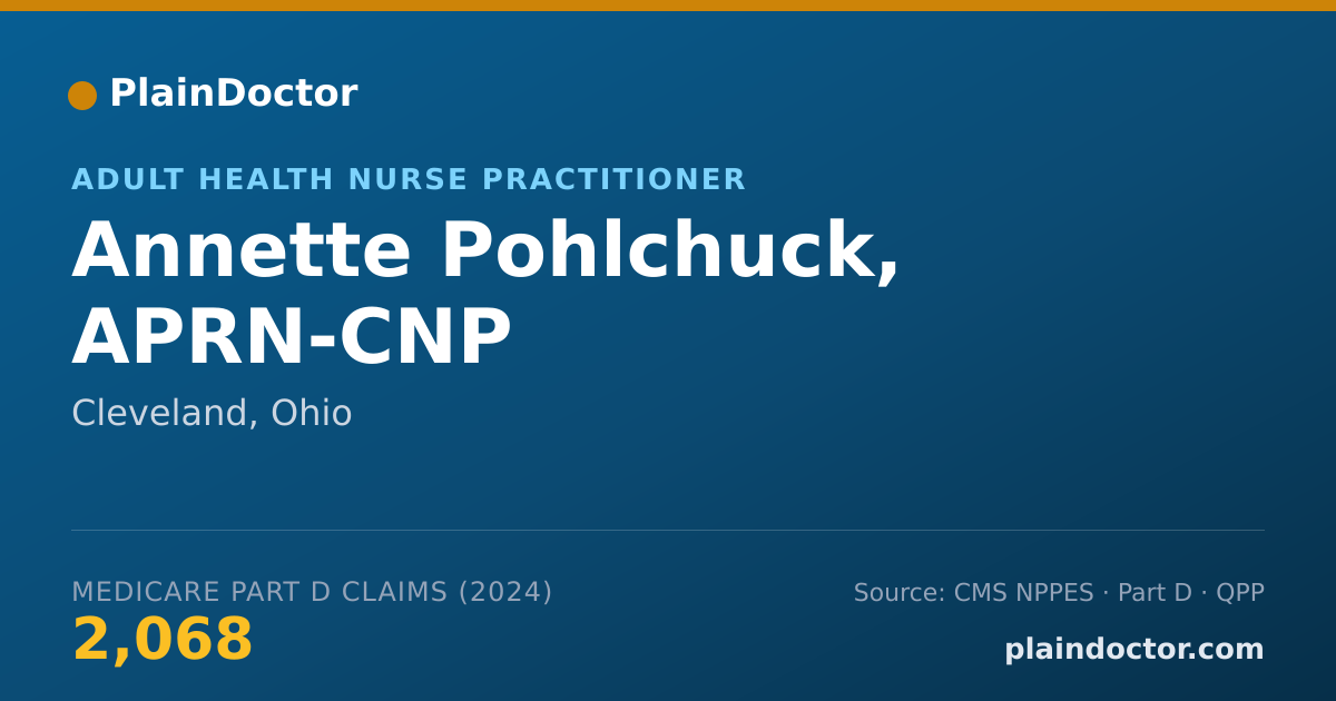 Shareable card for Annette Pohlchuck, APRN-CNP - Adult Health Nurse Practitioner, Cleveland, OH