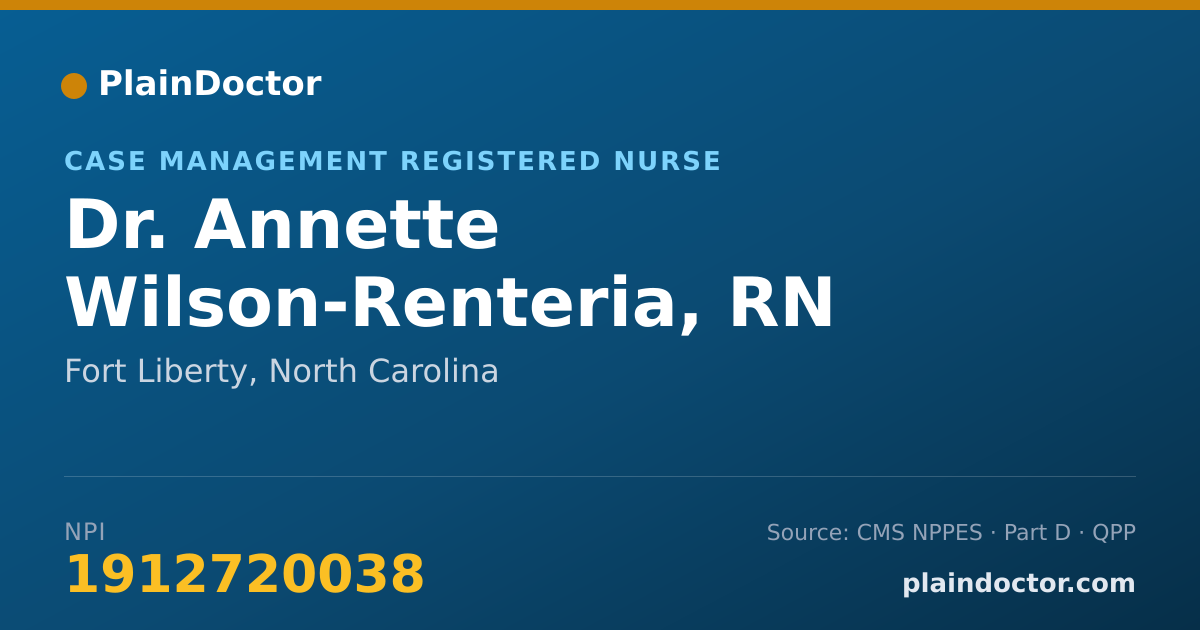 Shareable card for Annette Wilson-Renteria, RN - Case Management Registered Nurse, Fort Liberty, NC