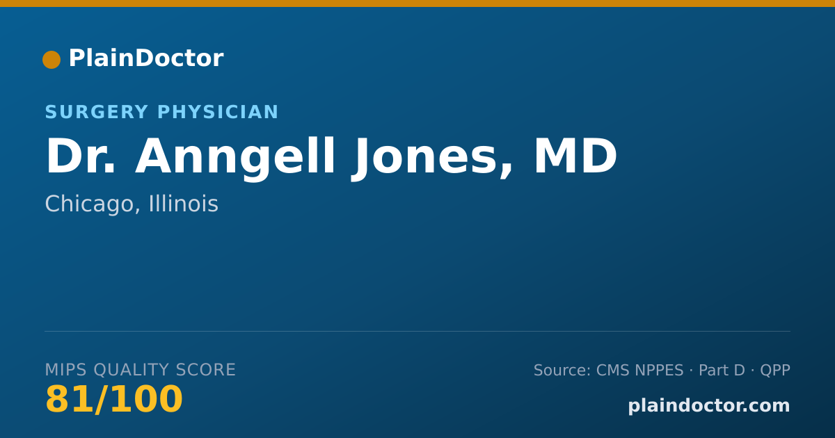 Shareable card for Anngell Jones, MD - Surgery Physician, Chicago, IL