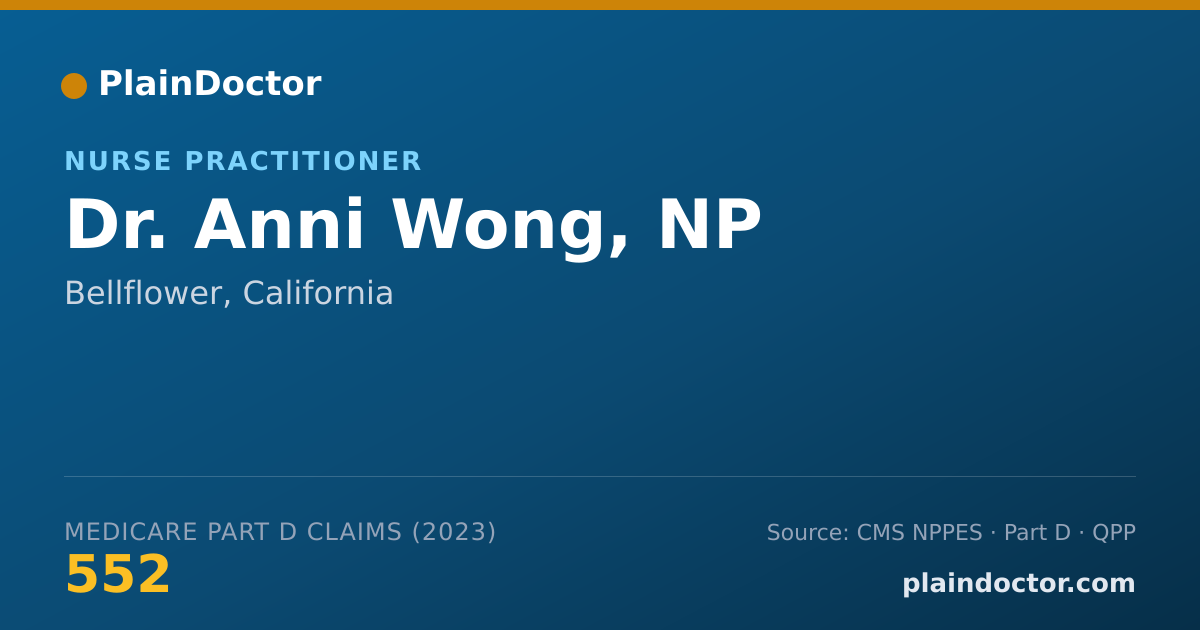 Shareable card for Anni Wong, NP - Nurse Practitioner, Bellflower, CA