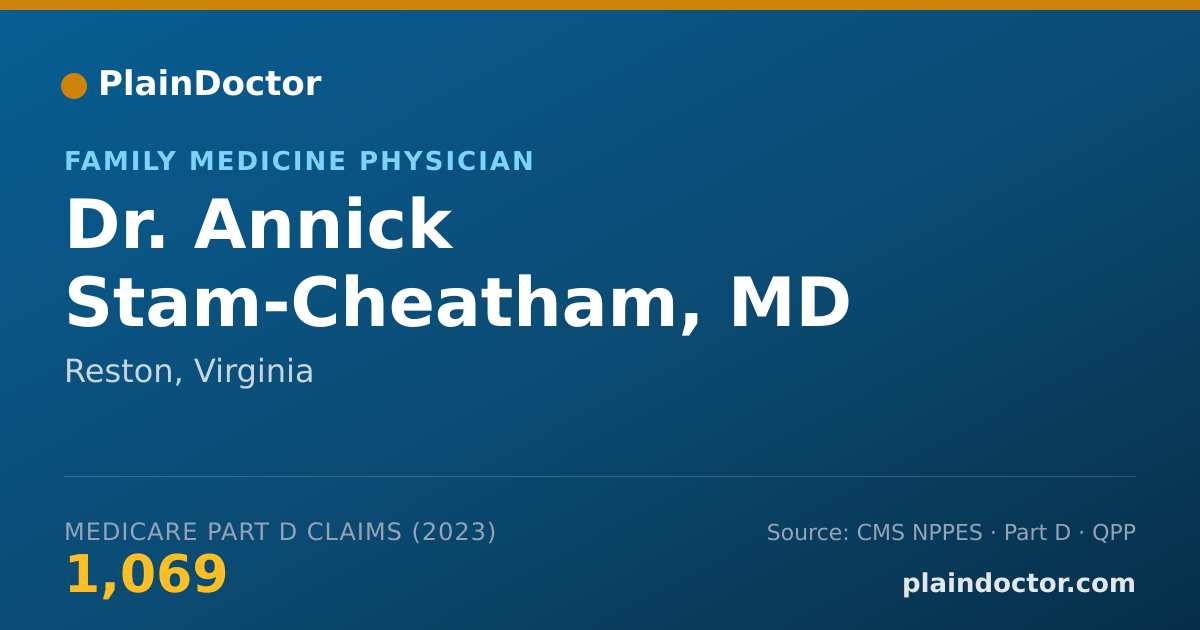 Shareable card for Annick Stam-Cheatham, MD - Family Medicine Physician, Reston, VA