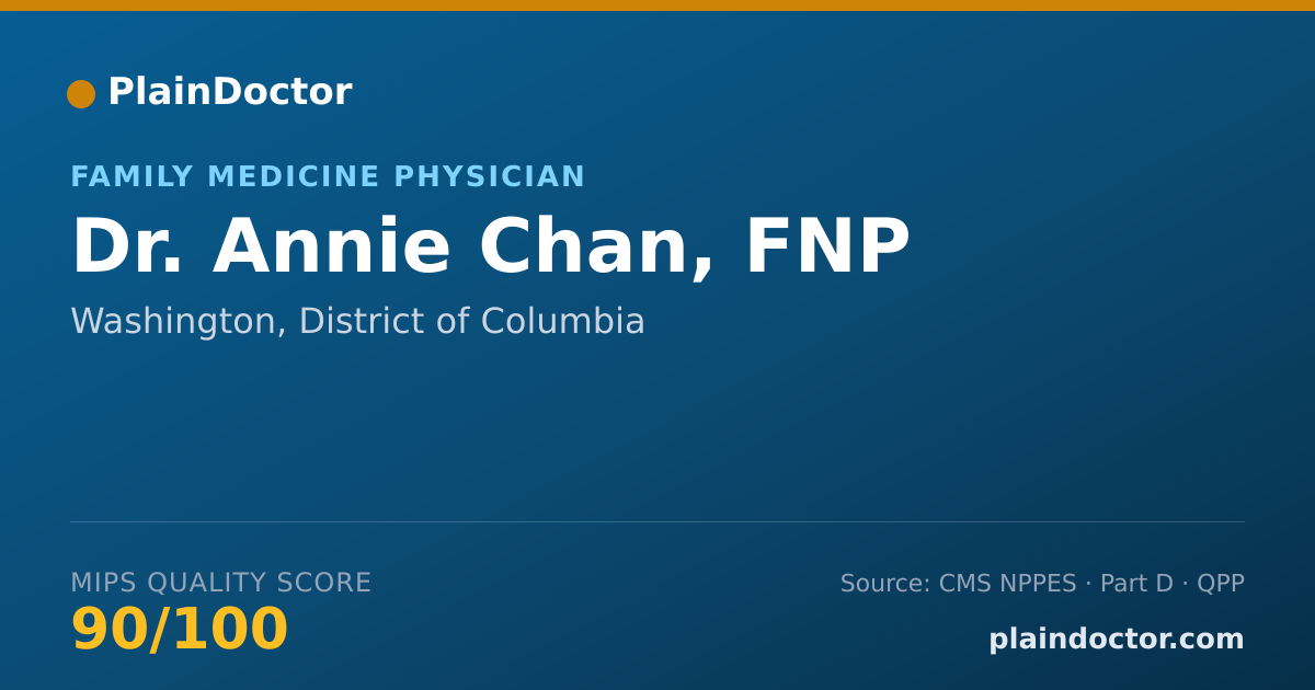 Shareable card for Annie Chan, FNP - Family Medicine Physician, Washington, DC