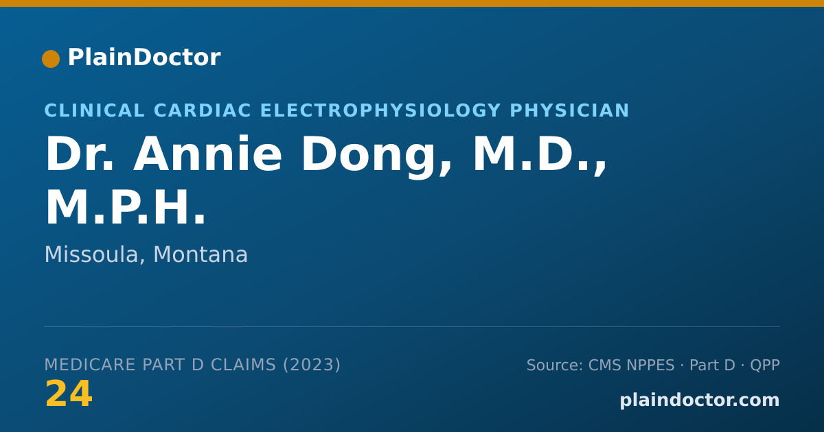 Shareable card for Annie Dong, M.D., M.P.H. - Clinical Cardiac Electrophysiology Physician, Missoula, MT