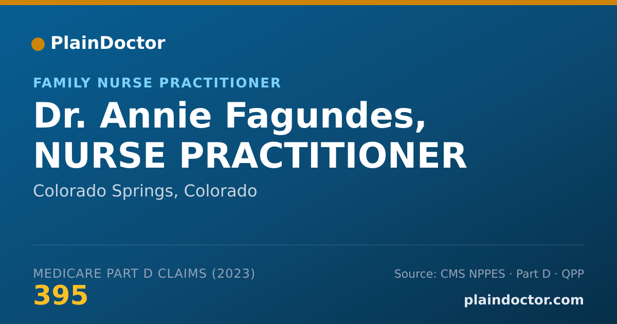 Shareable card for Annie Fagundes, NURSE PRACTITIONER - Family Nurse Practitioner, Colorado Springs, CO