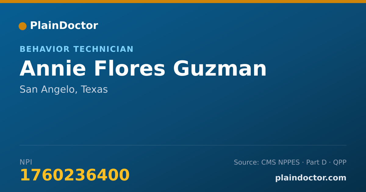 Shareable card for Annie Flores Guzman - Behavior Technician, San Angelo, TX