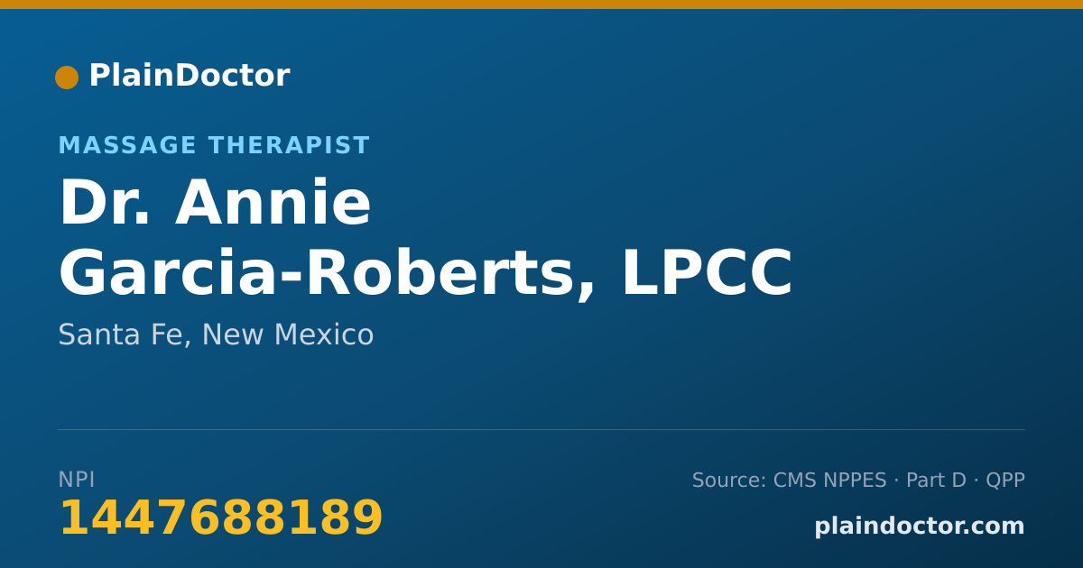 Shareable card for Annie Garcia-Roberts, LPCC - Massage Therapist, Santa Fe, NM