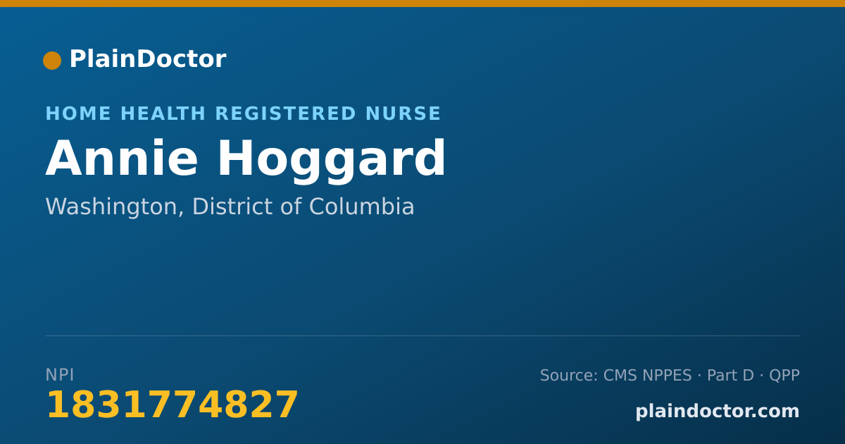 Shareable card for Annie Hoggard - Home Health Registered Nurse, Washington, DC