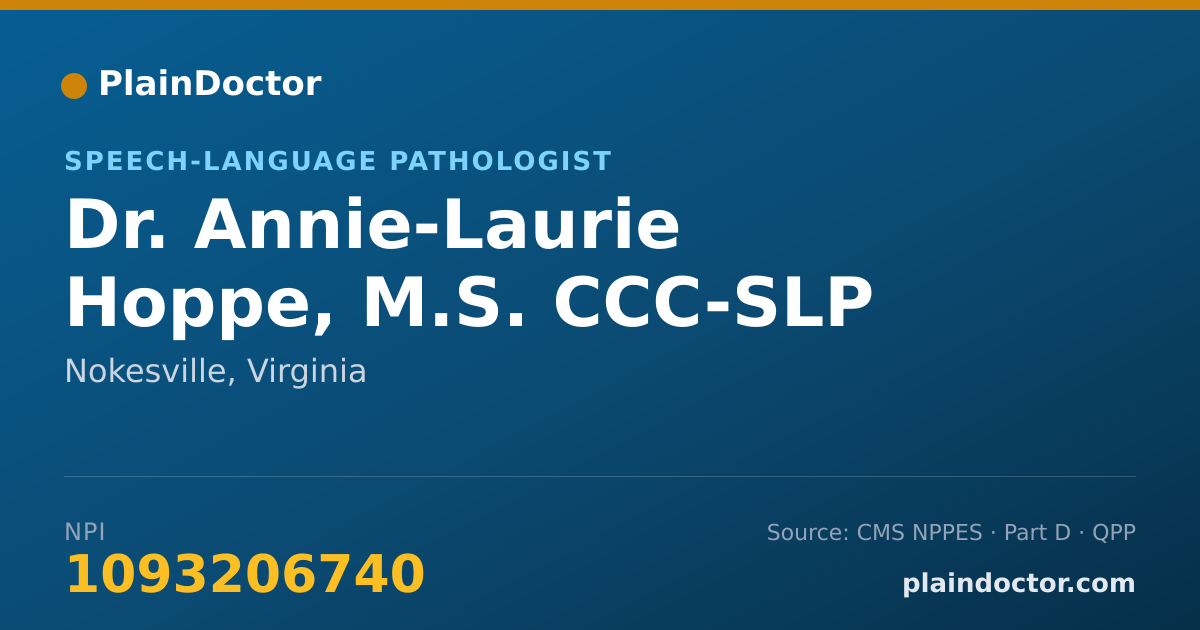 Shareable card for Annie-Laurie Hoppe, M.S. CCC-SLP - Speech-Language Pathologist, Nokesville, VA