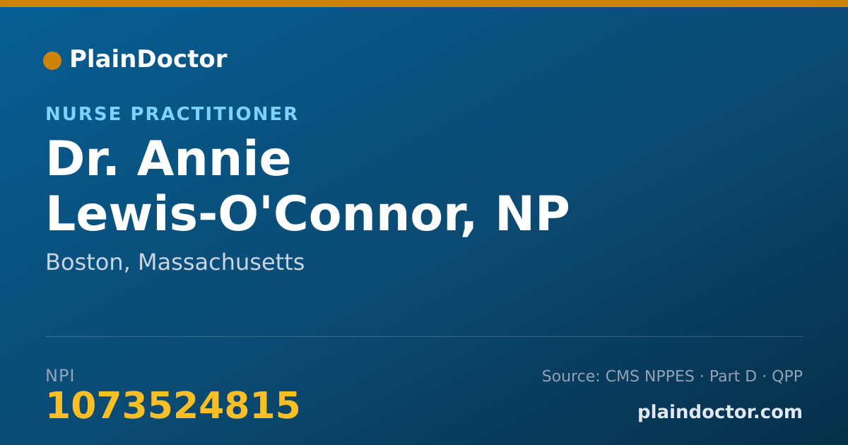 Shareable card for Annie Lewis-O'Connor, NP - Nurse Practitioner, Boston, MA