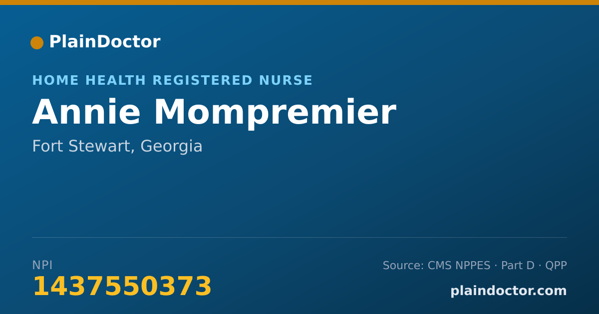Shareable card for Annie Mompremier - Home Health Registered Nurse, Fort Stewart, GA