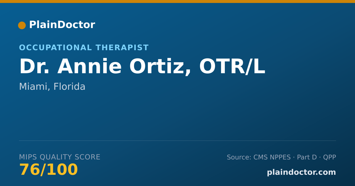 Shareable card for Annie Ortiz, OTR/L - Occupational Therapist, Miami, FL