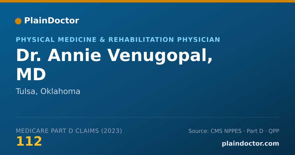 Shareable card for Annie Venugopal, MD - Physical Medicine & Rehabilitation Physician, Tulsa, OK