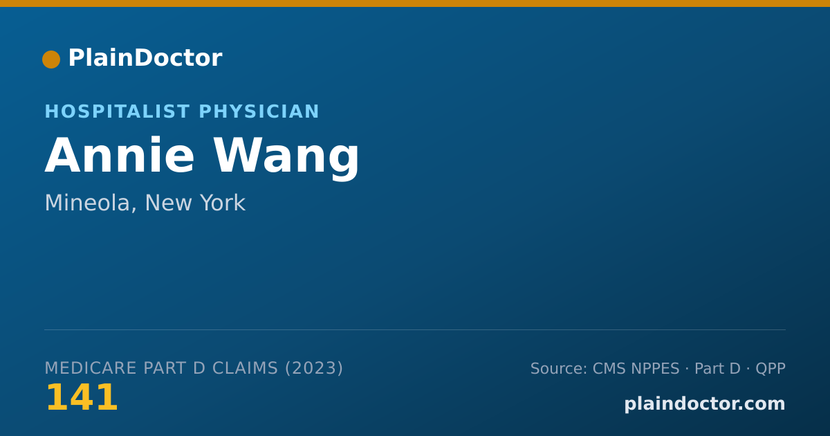 Shareable card for Annie Wang - Hospitalist Physician, Mineola, NY