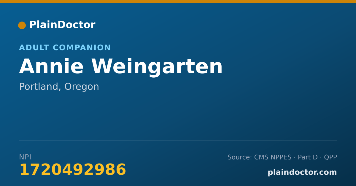 Shareable card for Annie Weingarten - Adult Companion, Portland, OR