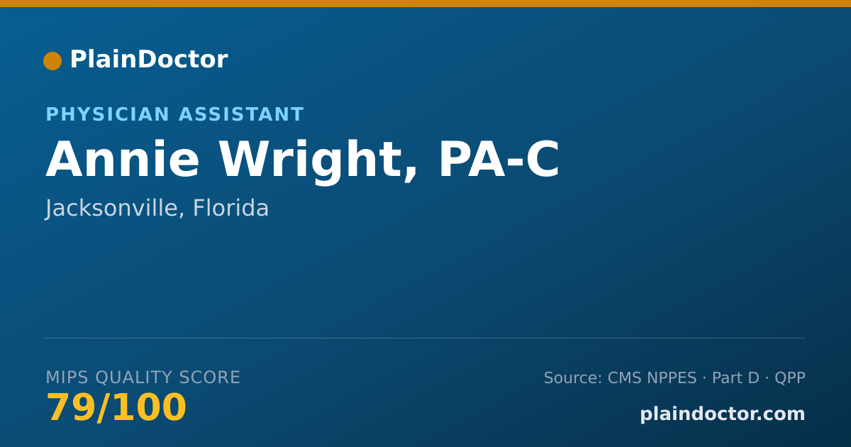 Shareable card for Annie Wright, PA-C - Physician Assistant, Jacksonville, FL