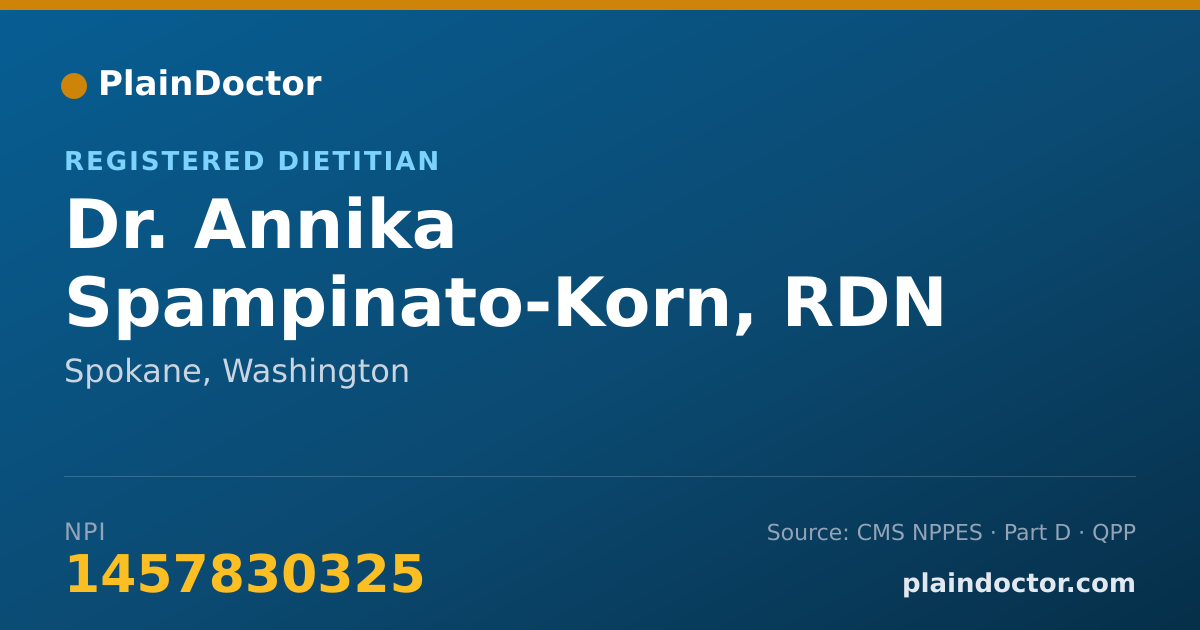 Shareable card for Annika Spampinato-Korn, RDN - Registered Dietitian, Spokane, WA