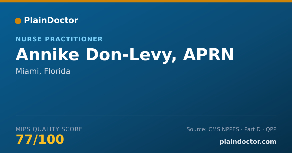 Shareable card for Annike Don-Levy, APRN - Nurse Practitioner, Miami, FL