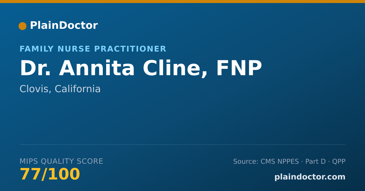 Shareable card for Annita Cline, FNP - Family Nurse Practitioner, Clovis, CA