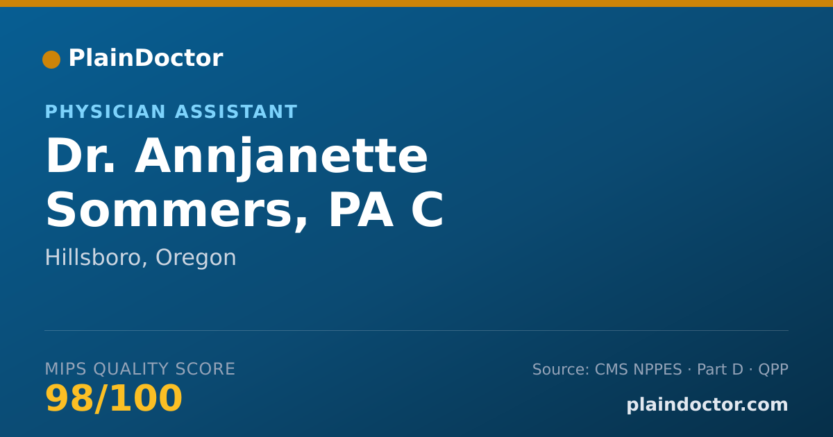 Shareable card for Annjanette Sommers, PA C - Physician Assistant, Hillsboro, OR