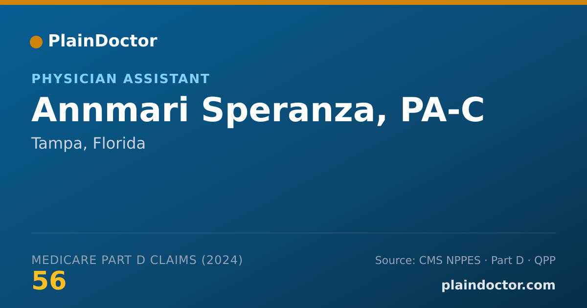 Shareable card for Annmari Speranza, PA-C - Physician Assistant, Tampa, FL