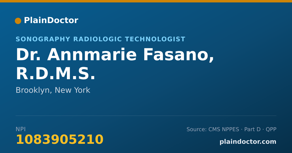 Shareable card for Annmarie Fasano, R.D.M.S. - Sonography Radiologic Technologist, Brooklyn, NY
