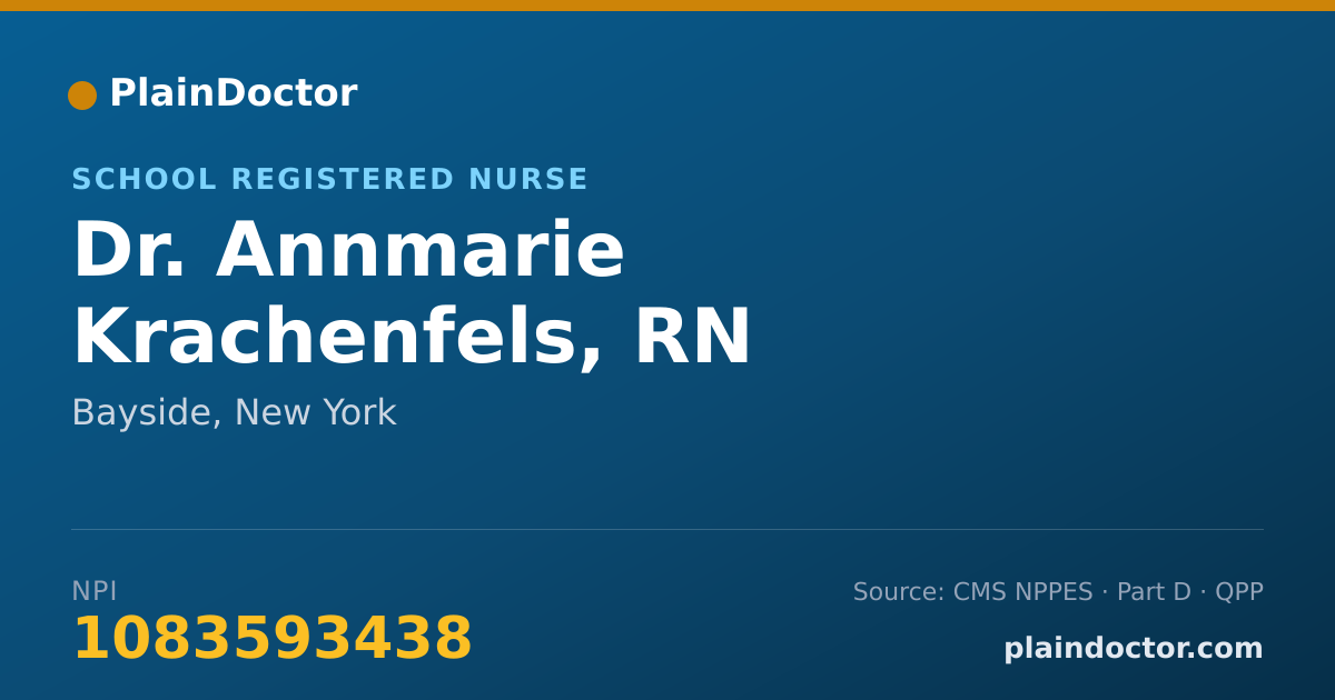 Shareable card for Annmarie Krachenfels, RN - School Registered Nurse, Bayside, NY