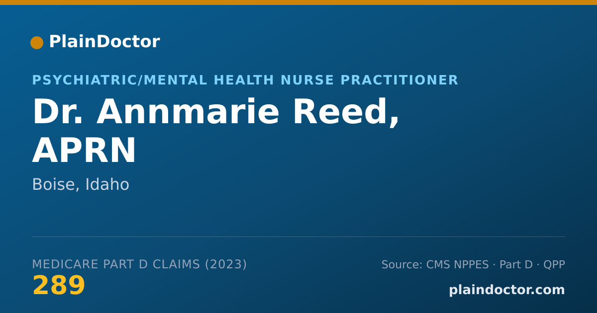 Shareable card for Annmarie Reed, APRN - Psychiatric/Mental Health Nurse Practitioner, Boise, ID