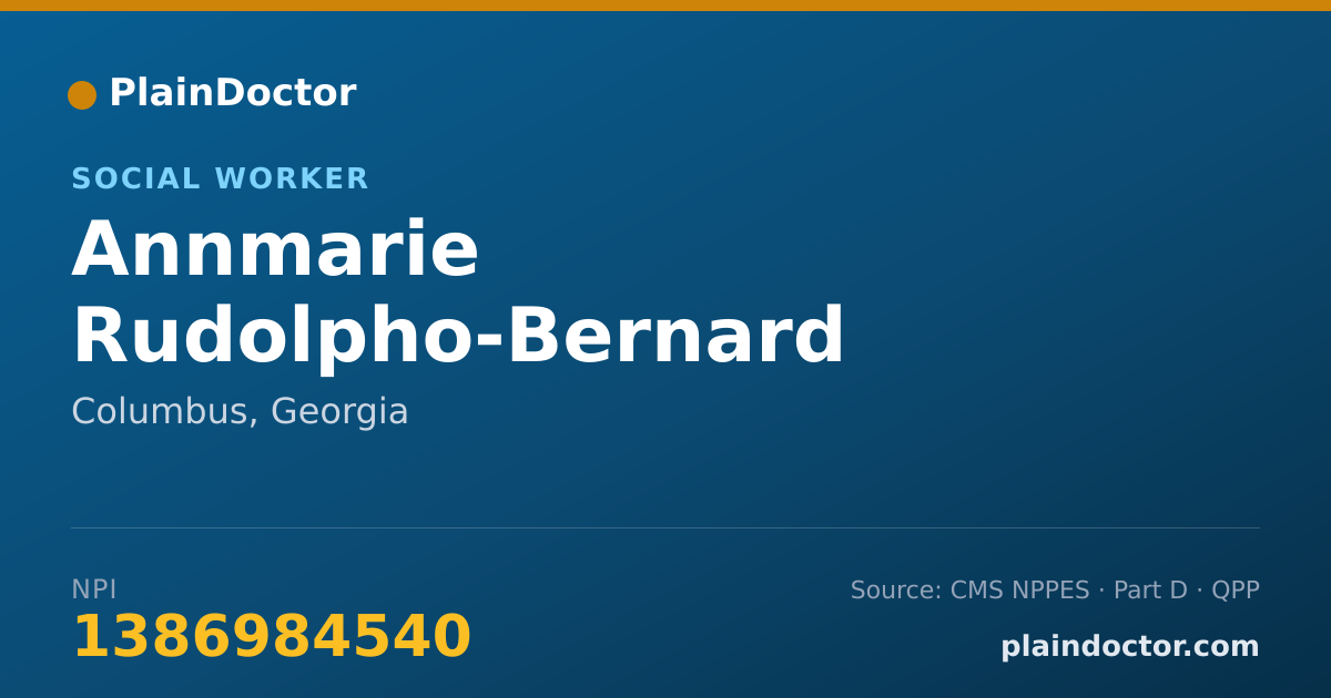 Shareable card for Annmarie Rudolpho-Bernard - Social Worker, Columbus, GA