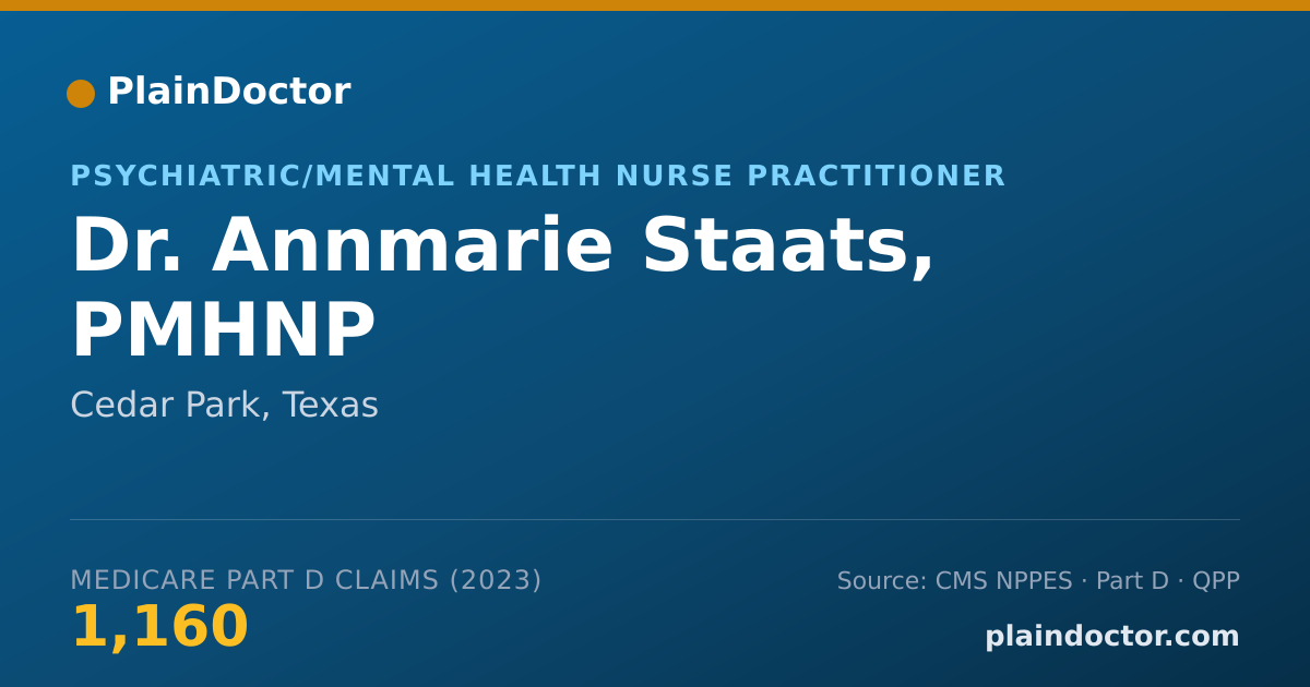Shareable card for Annmarie Staats, PMHNP - Psychiatric/Mental Health Nurse Practitioner, Cedar Park, TX