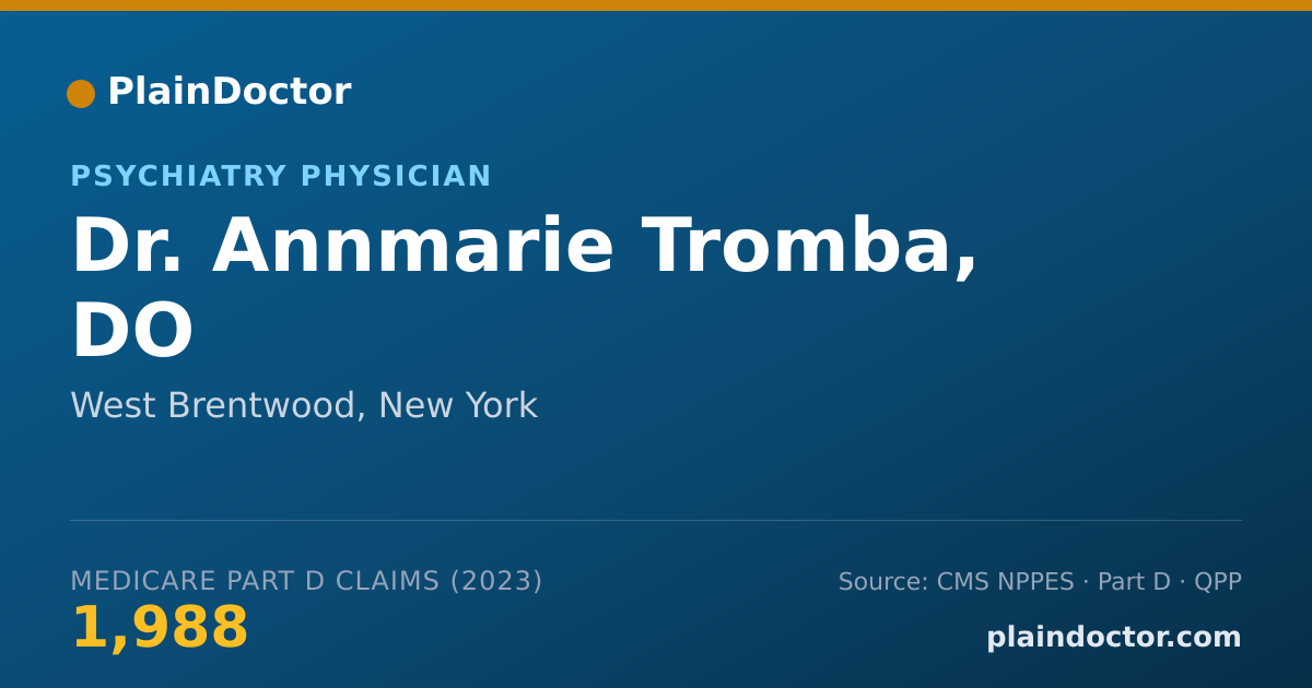 Shareable card for Annmarie Tromba, DO - Psychiatry Physician, West Brentwood, NY