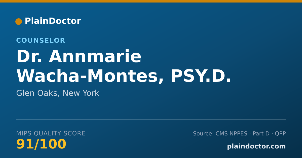 Shareable card for Annmarie Wacha-Montes, PSY.D. - Counselor, Glen Oaks, NY