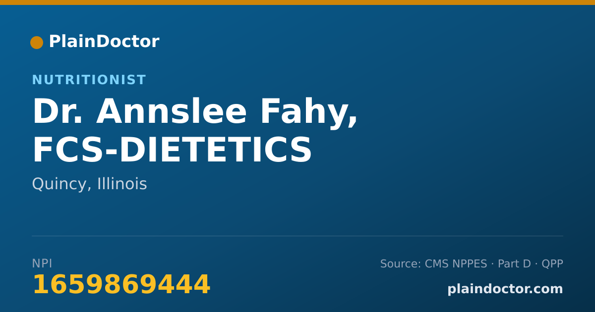 Shareable card for Annslee Fahy, FCS-DIETETICS - Nutritionist, Quincy, IL