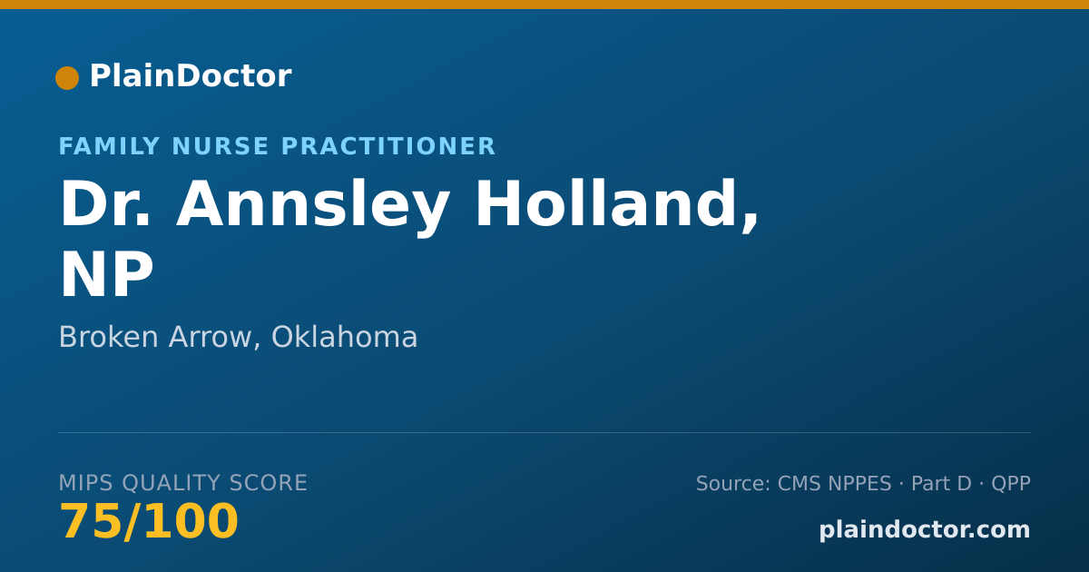 Shareable card for Annsley Holland, NP - Family Nurse Practitioner, Broken Arrow, OK